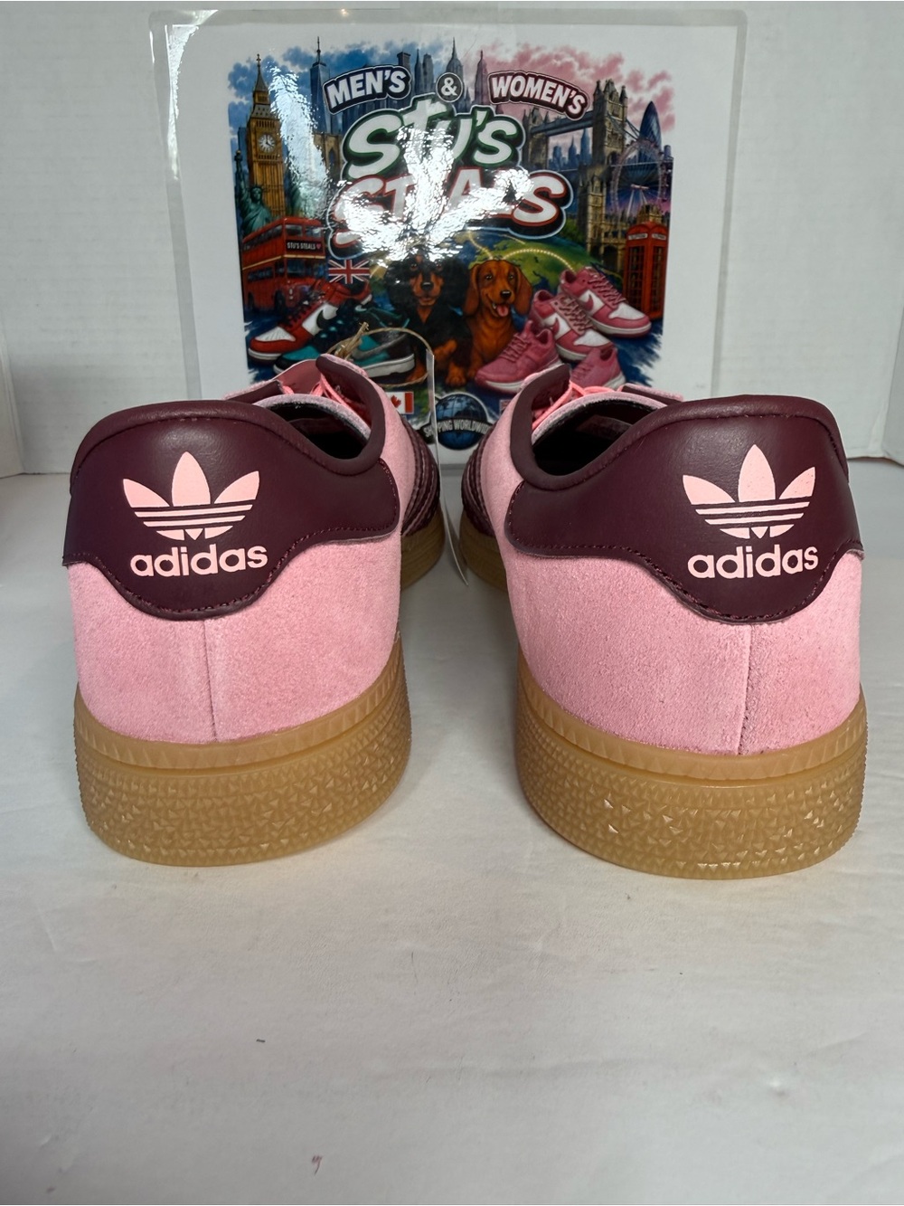 adidas Pink and Burgundy Suede München Sneakers - Picture 5 of 6